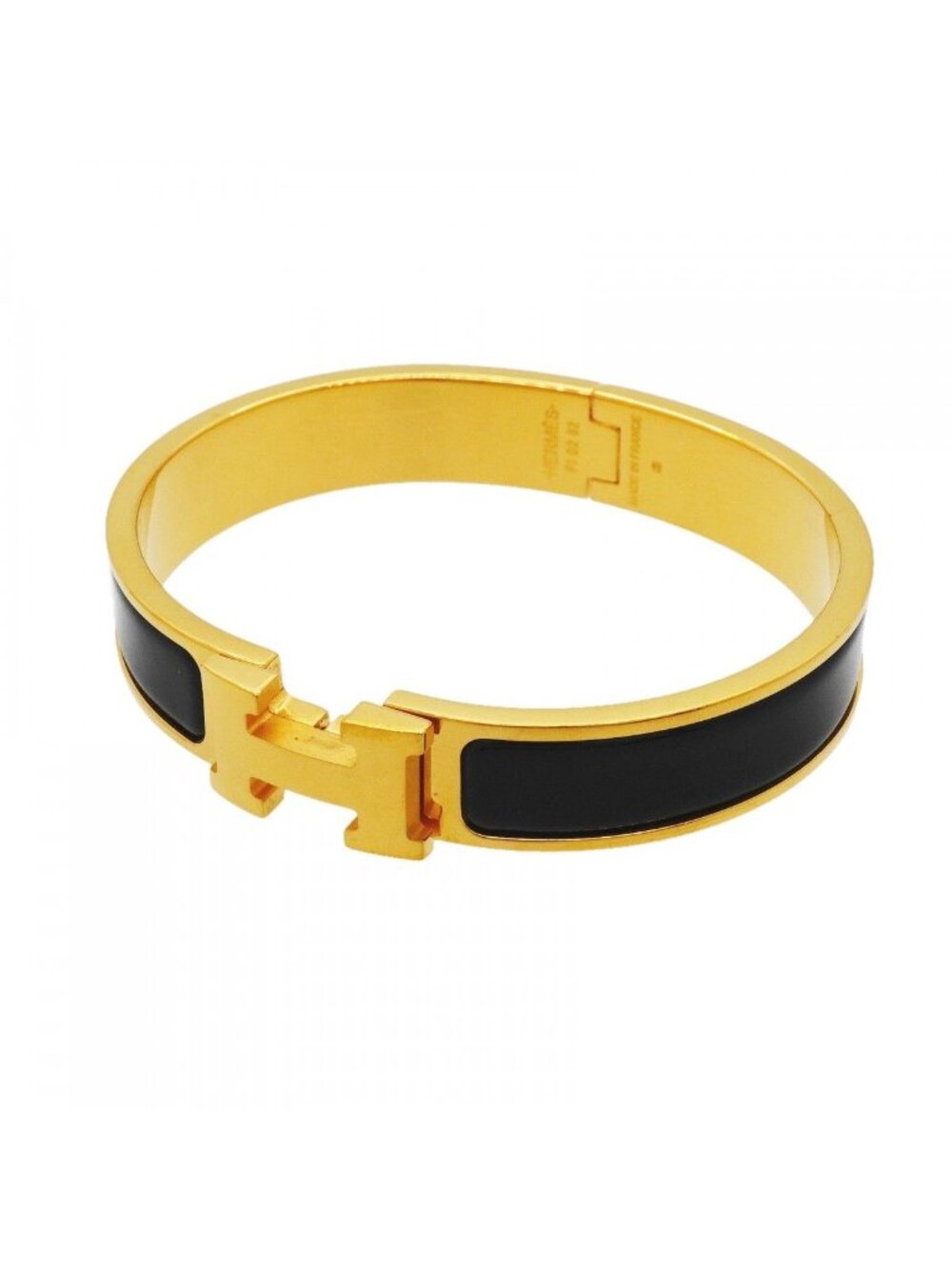 Hermes Bangle Clic Clac PM Gold Plated Blackcles Di Bracelet